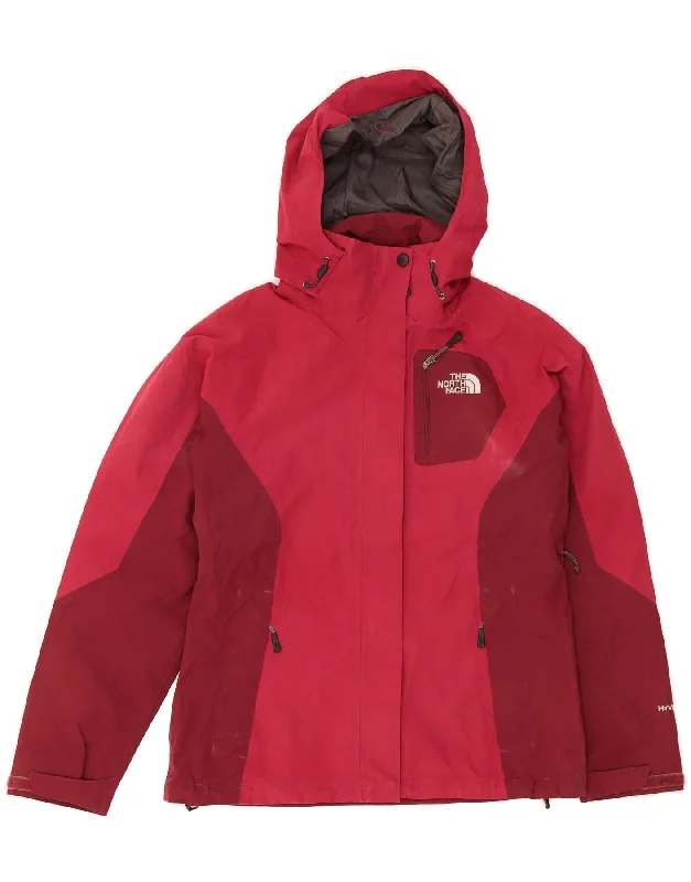 THE NORTH FACE Womens Loose Fit Rain Jacket UK 10 Small Pink Colourblock