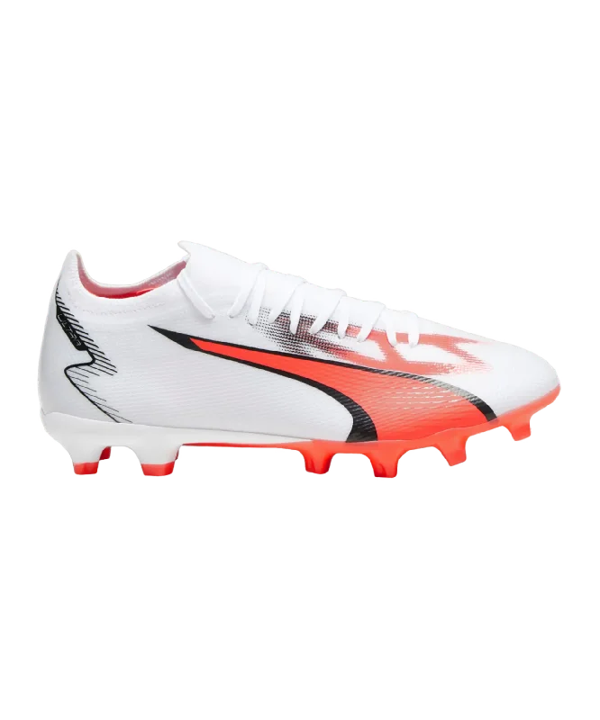 Puma Men's Ultra Match FG-White-Black-Fire Orchid