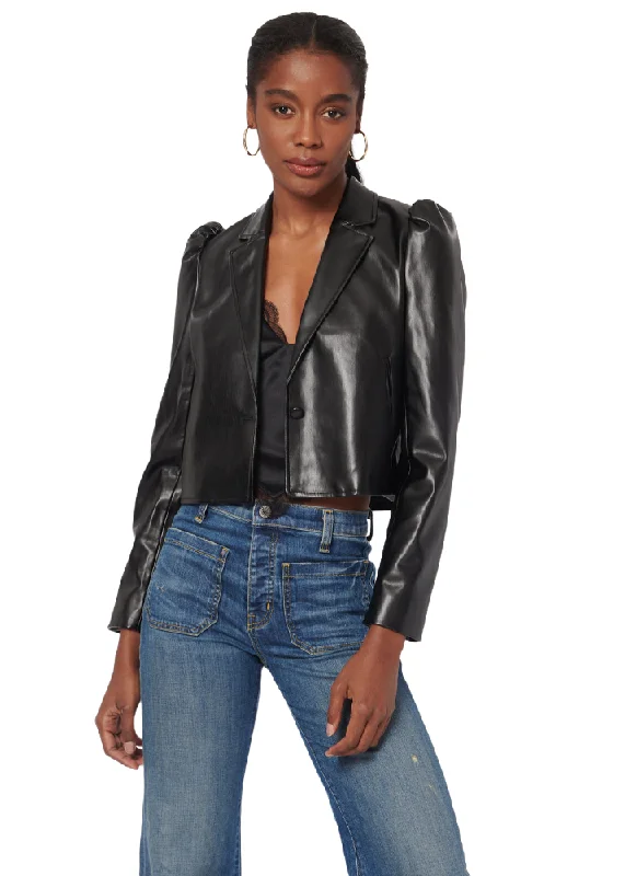 Aliette Vegan Leather Jacket - Black