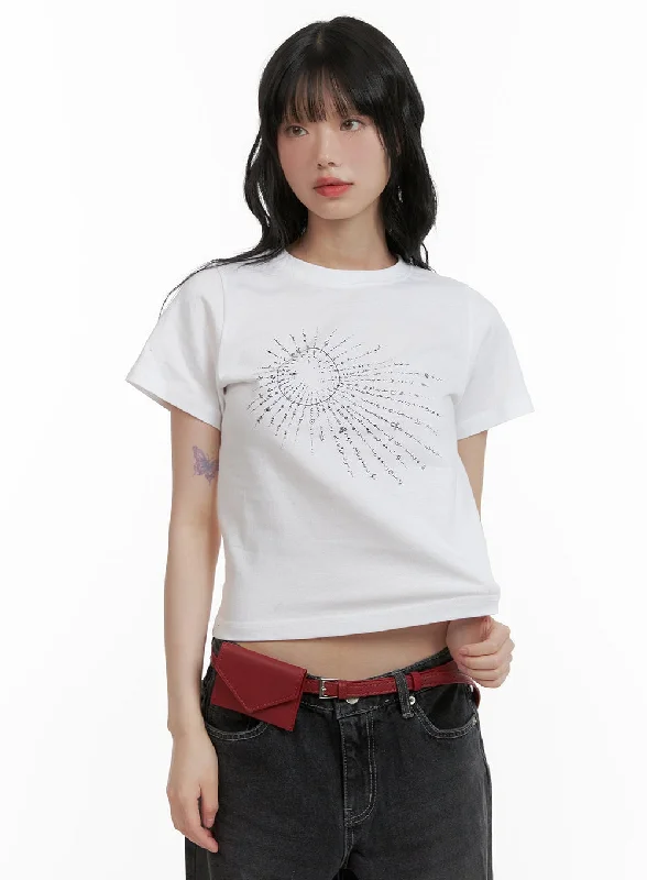 Graphic Cotton Crop Tee CU410