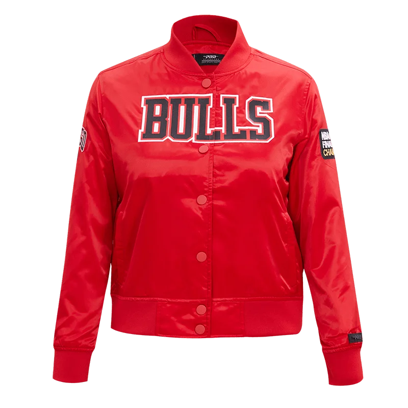 NBA CHICAGO BULLS CLASSIC WOMEN'S SATIN JACKET (RED)