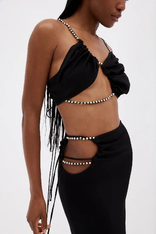 Bertoia Chrome Black Crop Top