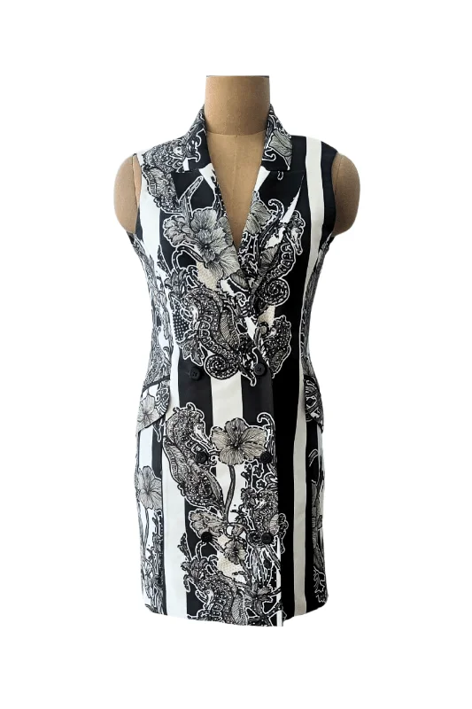 Black White Seahorse Blazer Dress