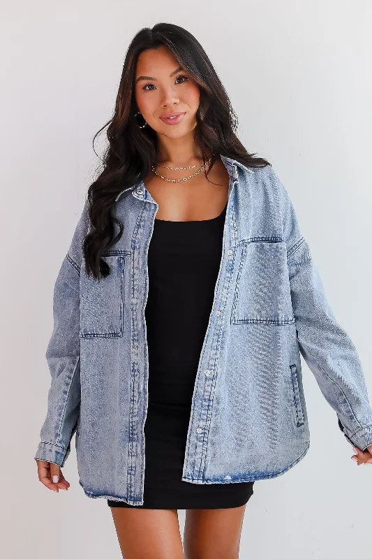 Trending Moment Light Wash Denim Jacket