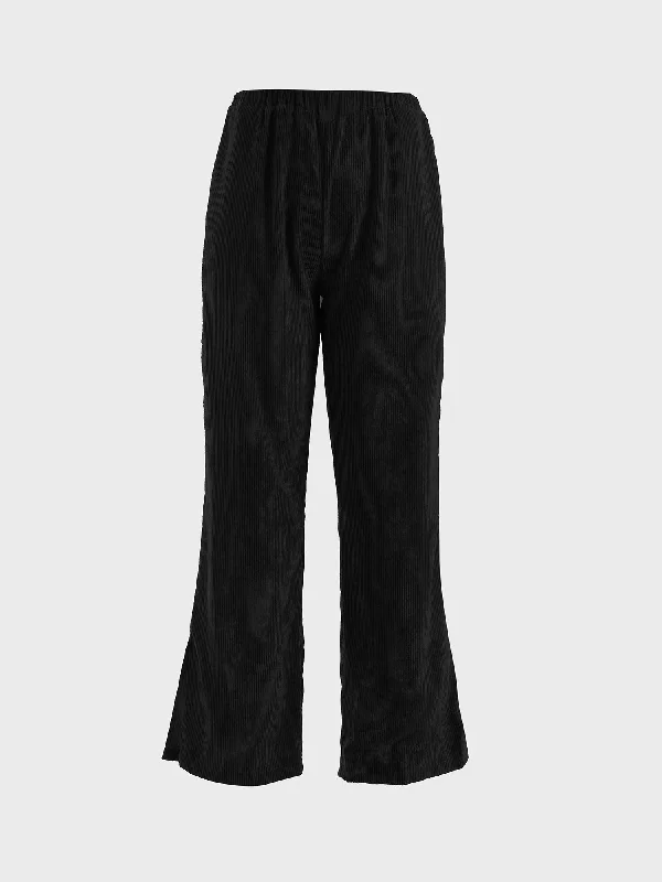 Midsize Stylish Split Corduroy Pants