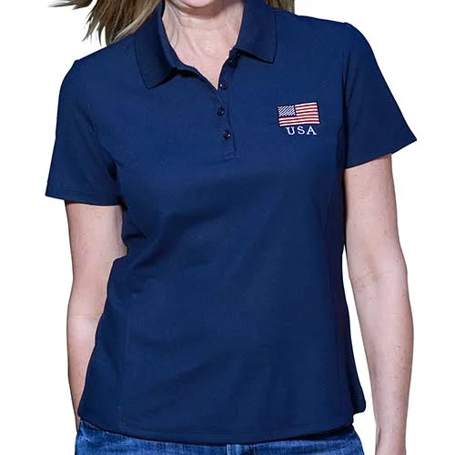 Women's Made in USA Patriotic Polo Shirt