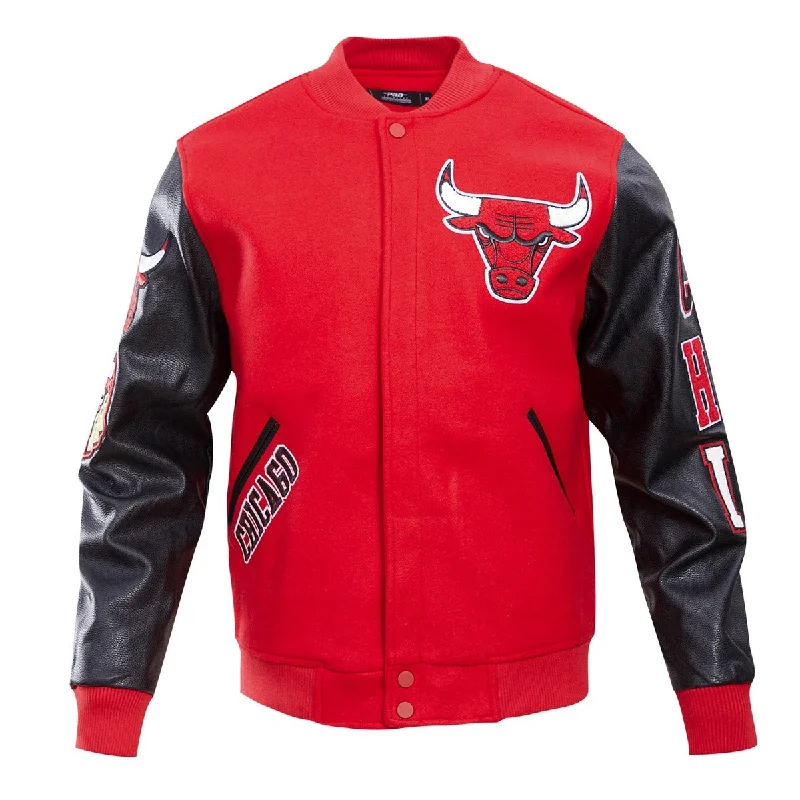 NBA CHICAGO BULLS CLASSIC WOOL MEN'S VARSITY JACKET (RED/BLACK)