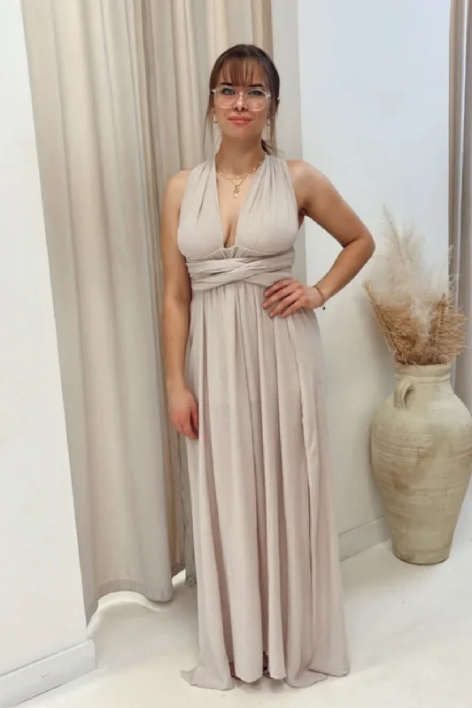 NEW KHALECI MAXI DRESS (TAUPE)