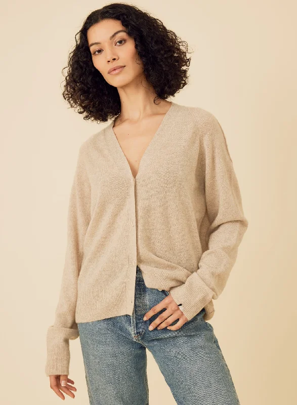 Sloane Cashmere Cardigan - Oatmeal