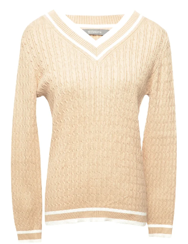 Cable Knit Jumper - M