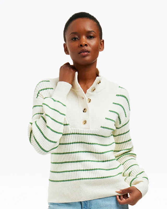 Striped Button Front Sweater