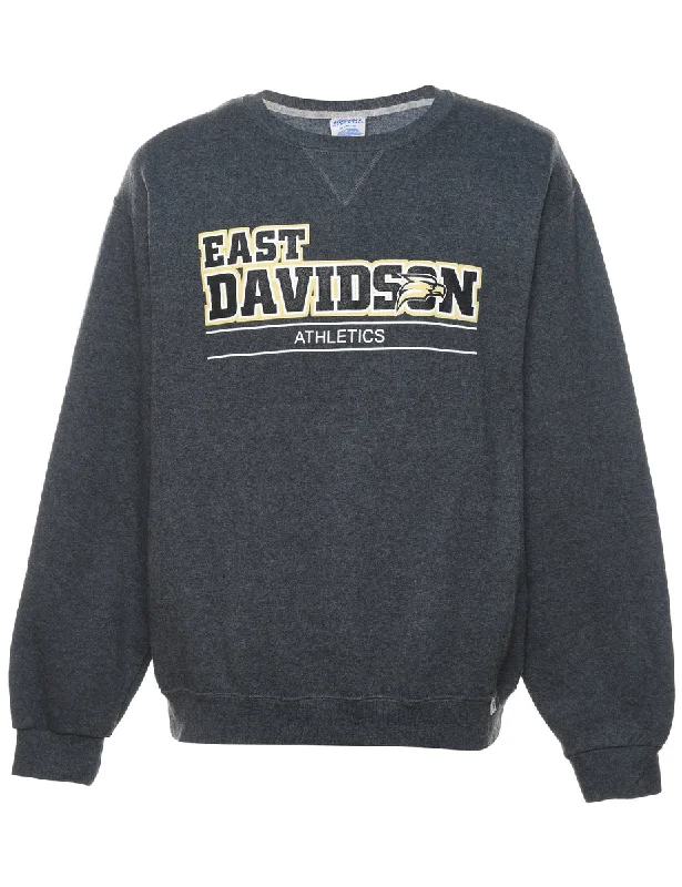 Russell Athletic East Davidson Athletics Printed Dark Grey Sweatshirt - M