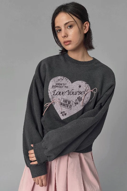 Love Yourself Ribbon Crewneck