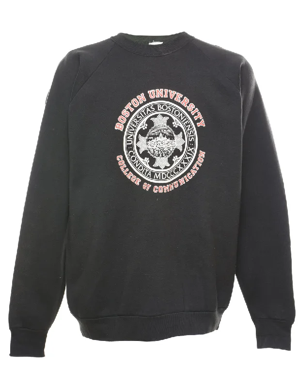 Black Boston University Printed Sweatshirt - XL