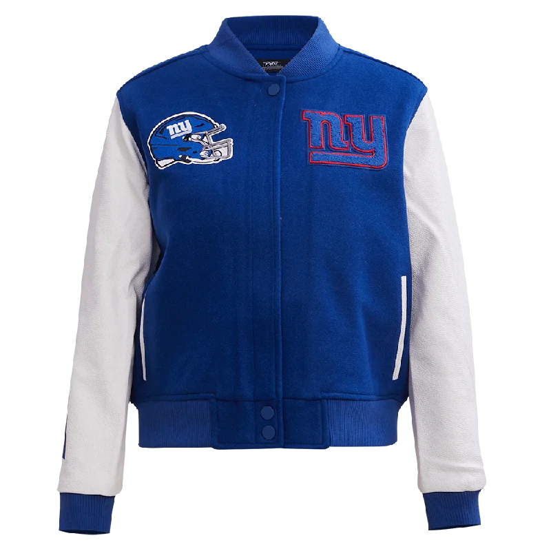 NFL NEW YORK GIANTS CLASSIC WOMEN'S VARSITY JACKET (DODGER BLUE/WHITE)