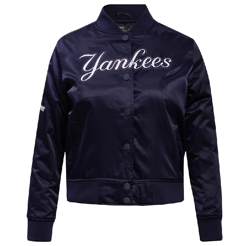 MLB NEW YORK YANKEES CLASSIC WOMEN'S SATIN JACKET (MIDNIGHT NAVY)