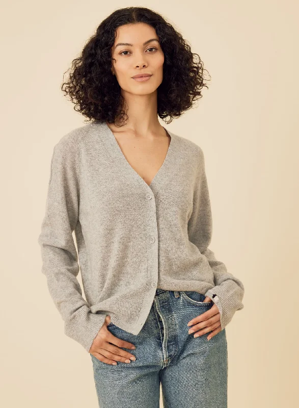 Sloane Cashmere Cardigan - Heather Grey