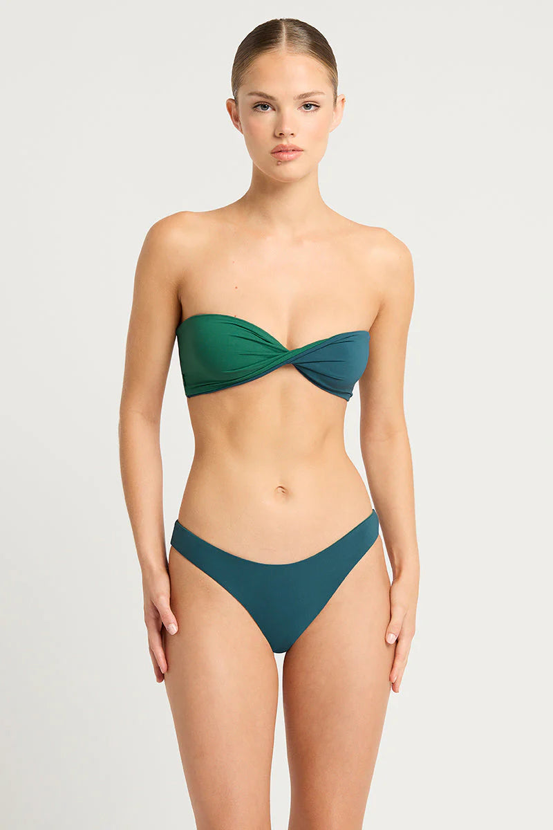 Ida Tie Back Bandeau Petrol Blue Forest