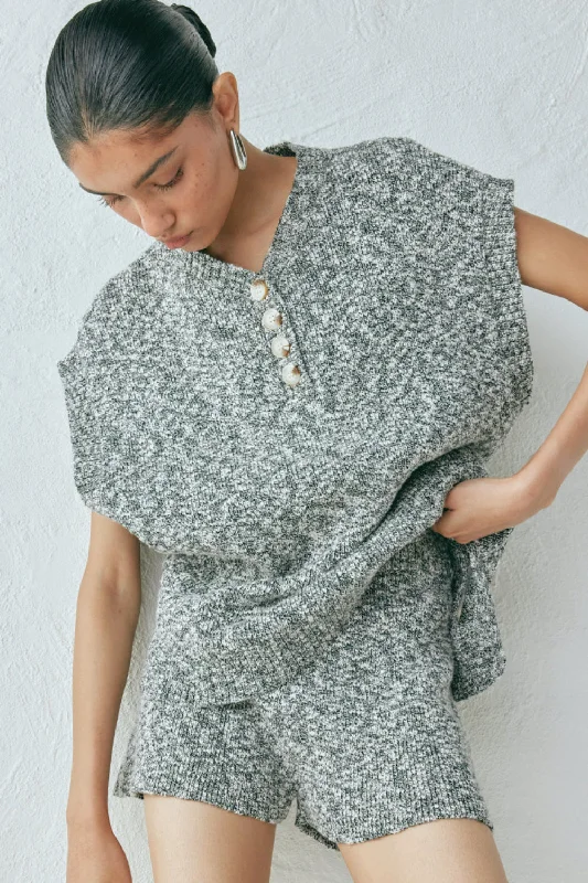 Shai Knit Vest Grey Marle