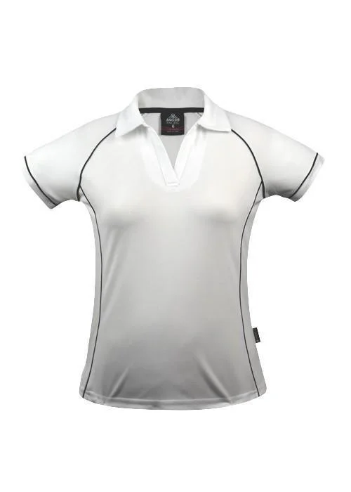 Endeavour Ladies Golf Polo - White/Navy