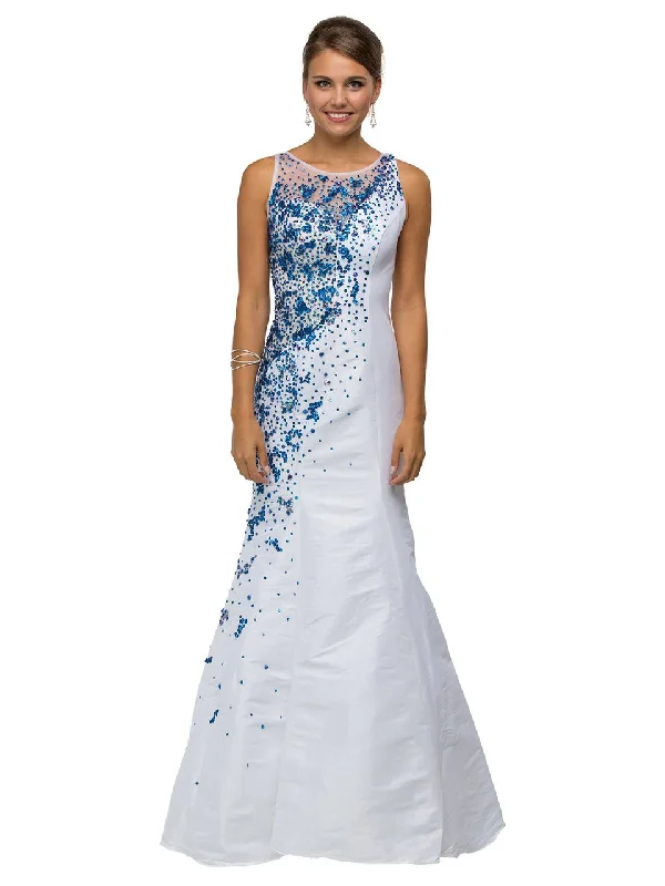 Dancing Queen 9501 Long Mermaid Style Dress with Sequin Accents