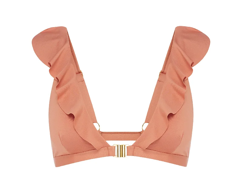 Spritz Frill Bikini Top | Copper