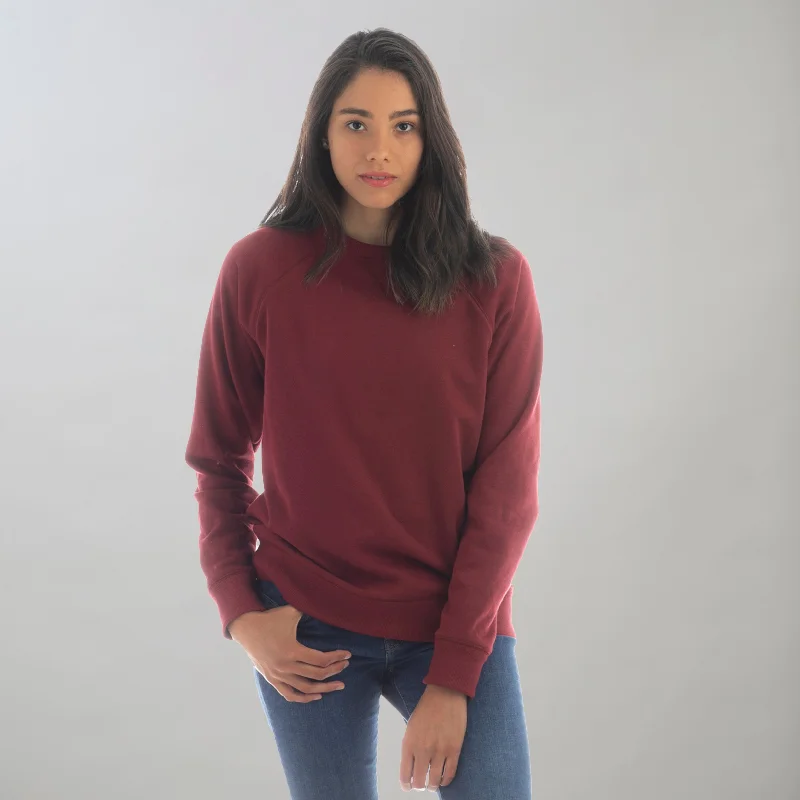 Women's Crew Neck Sweatshirt- Pomegranate Red