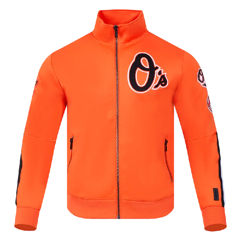 MLB BALTIMORE ORIOLES CLASSIC MEN'S DOUBLE KNIT TRACK JACKET (ORANGE)